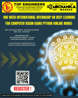 One Week International Internship on Deep Learning for Computer Vision using Python (online Mode) 2023 Internship Poster